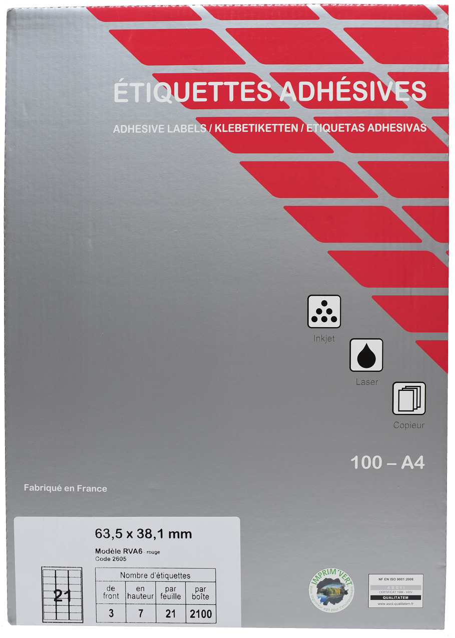 Etiquette adhésive A4
